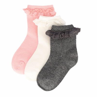 iN ControL 3pack baby sokjes met ruffle - pink