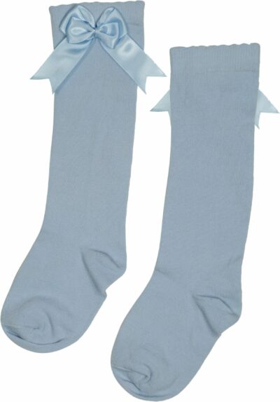 iN ControL 876-2-09-kneesocks-satin-bow-softblue